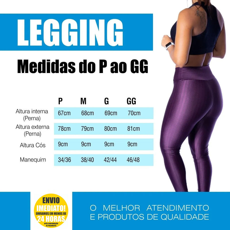 Calça Legging Fitness 3d Poliamida Academia